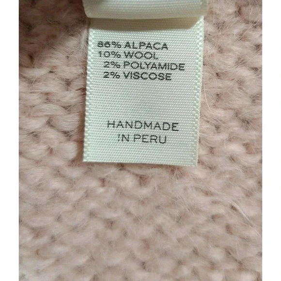 Emilime Women's Scarf Peach Dusty Rose Handmade Alpaca Wool Blend 66" x 12" - Picture 5 of 5